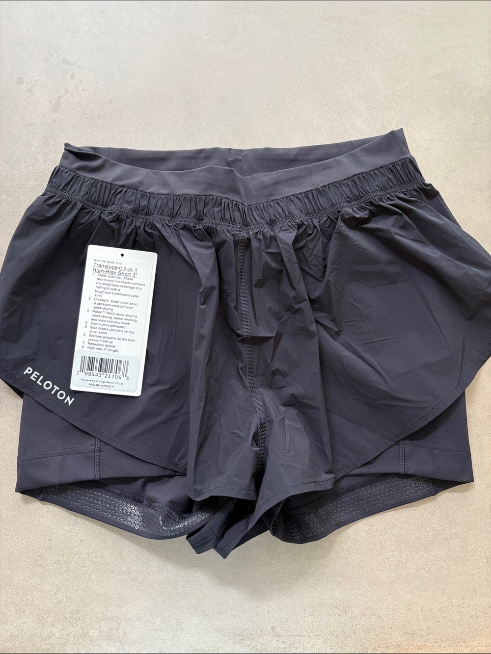 Lululemon x peloton Black 2-in-1 High-Rise Shorts size M